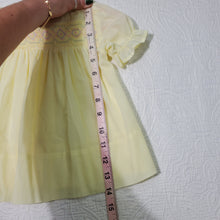 Load image into Gallery viewer, Vintage Smocked Yellow Dress 12 months
