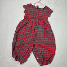 Load image into Gallery viewer, Holiday Plaid Bubble Pantsuit 2t
