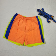 Load image into Gallery viewer, Neon Summer Swim Shorts kids 10/12
