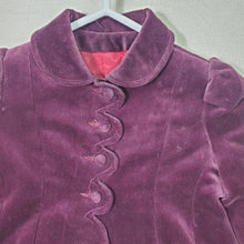 Load image into Gallery viewer, Vintage Plum Velour Coat 2t
