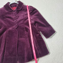 Load image into Gallery viewer, Vintage Plum Velour Coat 2t
