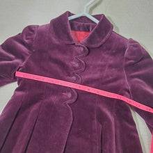 Load image into Gallery viewer, Vintage Plum Velour Coat 2t
