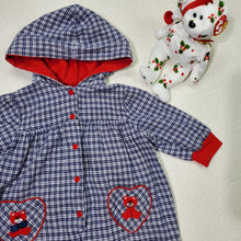 Load image into Gallery viewer, Older Plaid Bear Hooded Bodysuit 6-9 months
