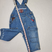 Load image into Gallery viewer, Retro Radio Flyer Wagon Overalls 18 months
