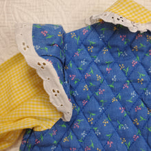 Load image into Gallery viewer, Vintage Floral &amp; Gingham w/ Lace Trim Shirt 24 months
