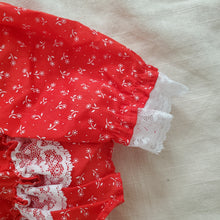 Load image into Gallery viewer, Vintage Alexis Frilly Lace Red Floral Dress 3 months
