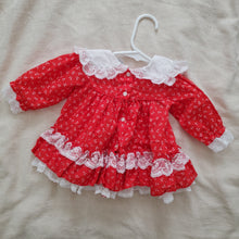 Load image into Gallery viewer, Vintage Alexis Frilly Lace Red Floral Dress 3 months
