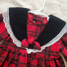 Load image into Gallery viewer, Vintage Plaid &amp; Velvet Dress
