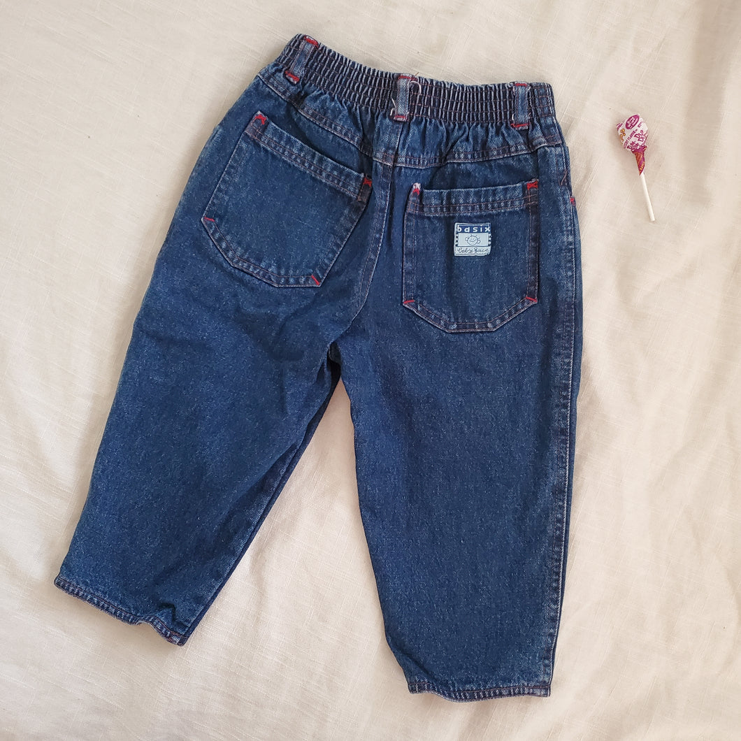 Vintage Elastic Waist Warm Lined Jeans 2t/3t
