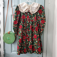 Load image into Gallery viewer, Vintage Winter/Holiday Floral Dress kids 6
