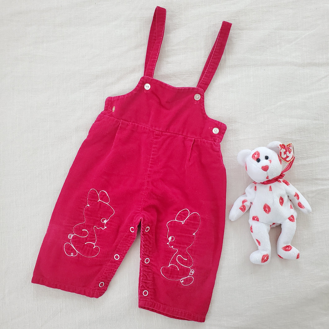Vintage Mouse Embroidered Overalls 6-9 months