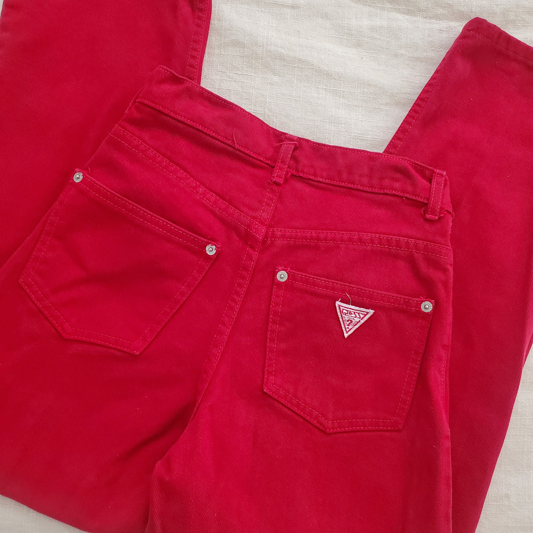 Vintage Guess Red High Waist Jeans kids 10