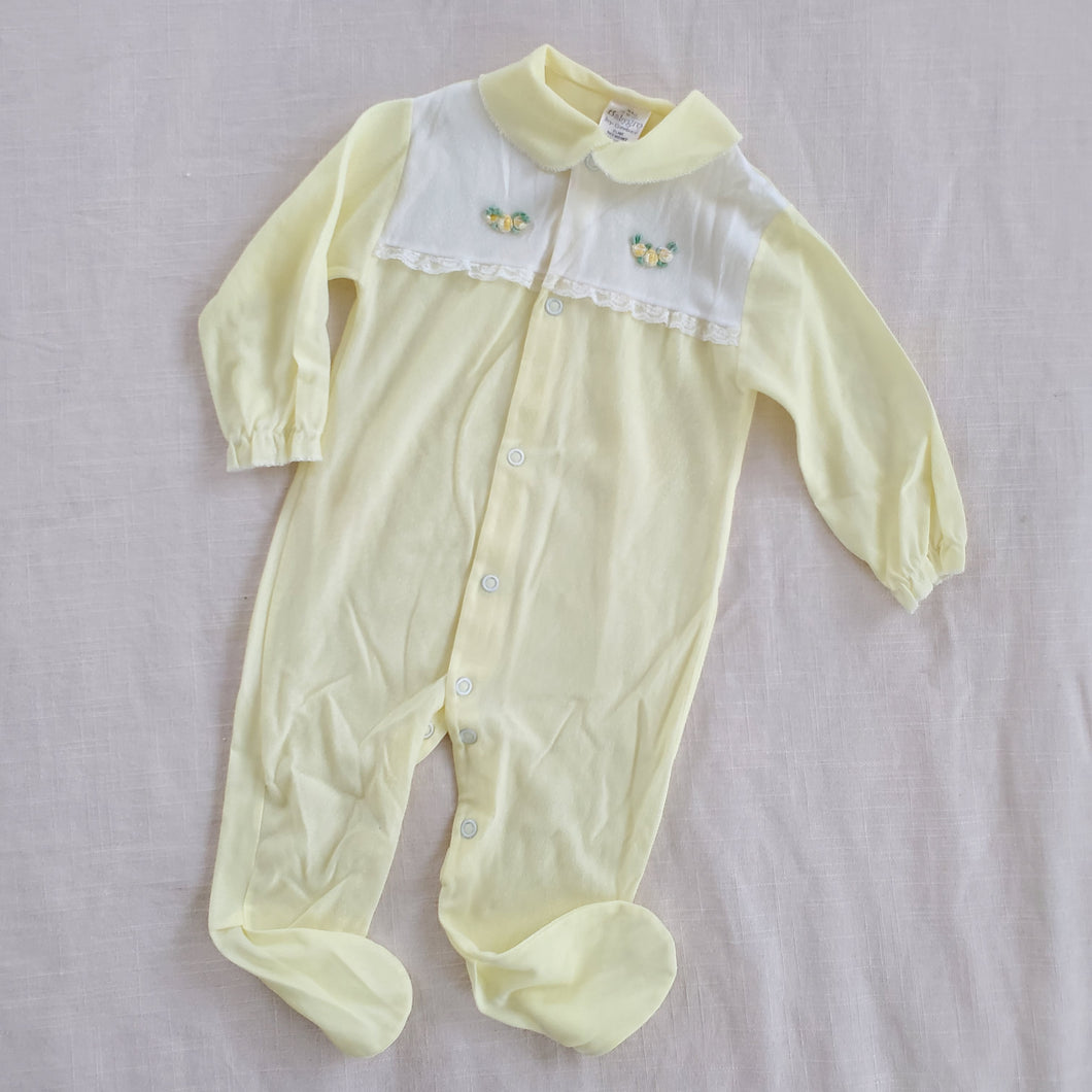 Vintage Yellow Footed Pjs 0-3 months