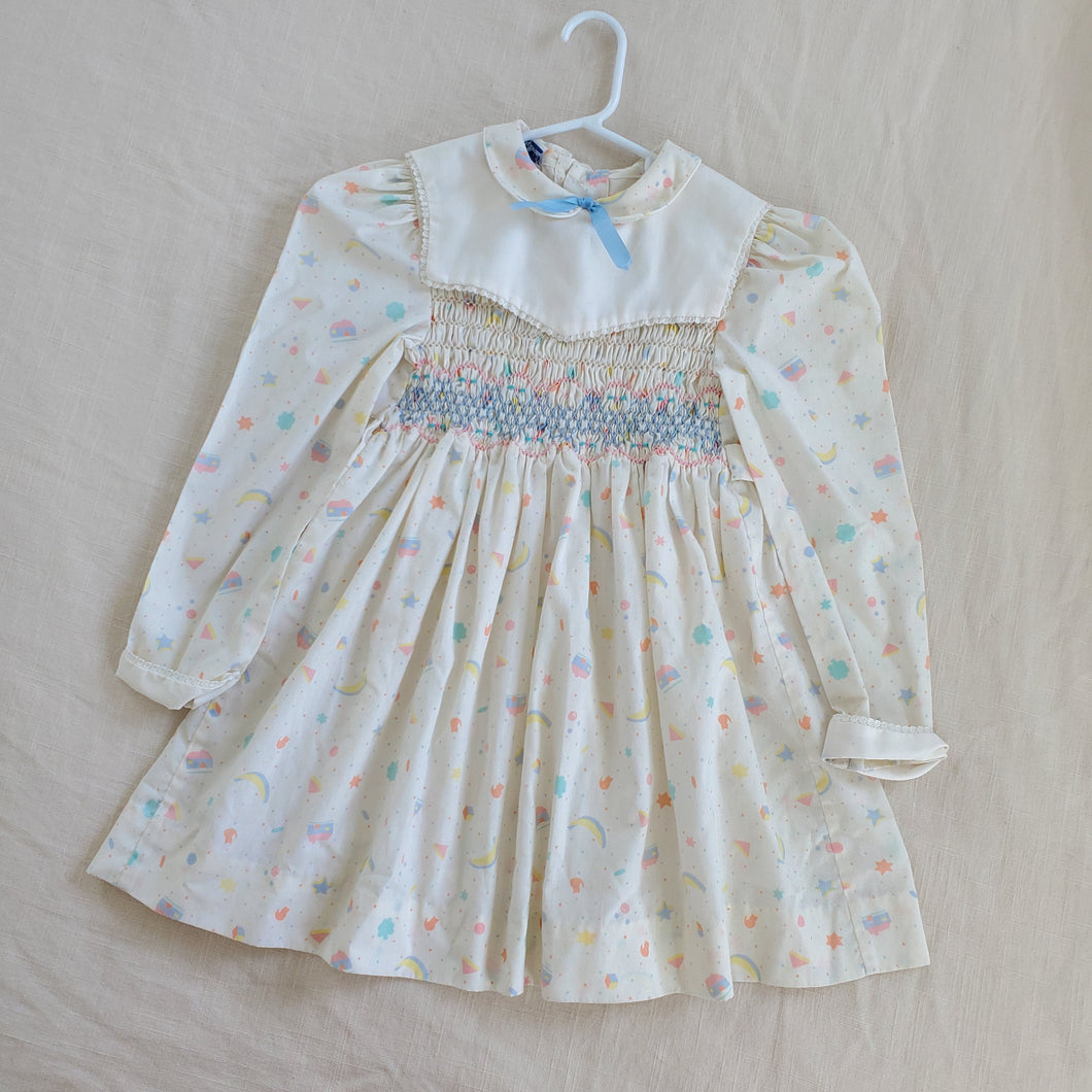 Vintage Polly Flinders Fun Print Dress 5t/6 *flaw*