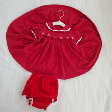 Load image into Gallery viewer, Vintage Dark Red Dress &amp; Bloomers 12 months
