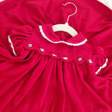 Load image into Gallery viewer, Vintage Dark Red Dress &amp; Bloomers 12 months
