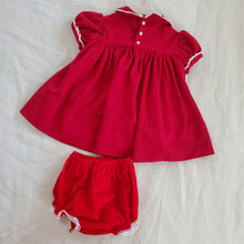 Load image into Gallery viewer, Vintage Dark Red Dress &amp; Bloomers 12 months
