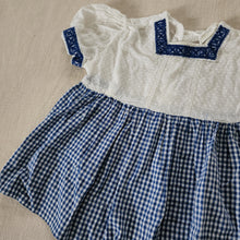 Load image into Gallery viewer, Vintage Gingham &amp; White Dress 12 months
