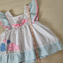 Load image into Gallery viewer, Vintage Sailor Whales Applique Dress 9-12 months
