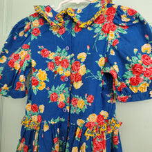 Load image into Gallery viewer, Vintage Blue Mixed Floral Dress kids 7
