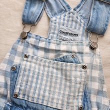 Load image into Gallery viewer, Vintage Gingham Denim Shortalls kids 7
