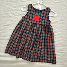 Load image into Gallery viewer, Vintage Deadstock Heart Apple Plaid Dress kids 6
