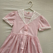Load image into Gallery viewer, Vintage Pink &amp; White Striped Dress kids 12

