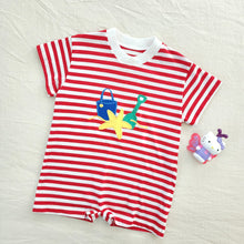 Load image into Gallery viewer, Vintage Striped Beach Toys Romper 2t
