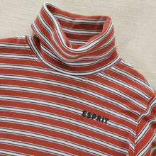 Load image into Gallery viewer, ESPRIT Striped Orange Turtleneck Shirt 4t
