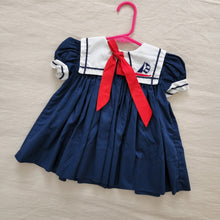 Load image into Gallery viewer, Vintage Sailboat Sailor Dress 12-18 months
