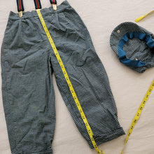 Load image into Gallery viewer, Vintage Plaid Suspender Pants &amp; Hat Set 3t
