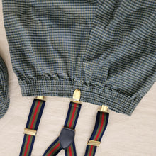 Load image into Gallery viewer, Vintage Plaid Suspender Pants &amp; Hat Set 3t
