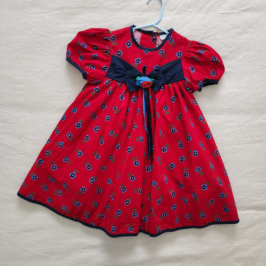 Rare Editions Ruby Red Floral Dress 5t