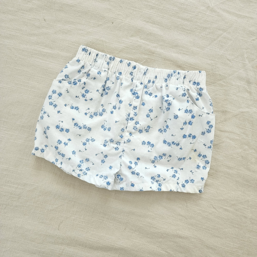 Vintage Oshkosh Blue Floral White Shorts 2t