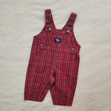 Load image into Gallery viewer, Vintage Oshkosh Red Plaid Overalls 6-9 months
