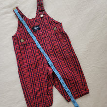 Load image into Gallery viewer, Vintage Oshkosh Red Plaid Overalls 6-9 months
