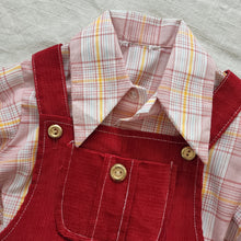 Load image into Gallery viewer, Vintage 70s Collared Shirt &amp; Shortalls Set 3t
