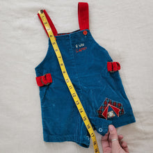 Load image into Gallery viewer, Vintage Fun Camp Tent Applique Shortalls 12-18 months
