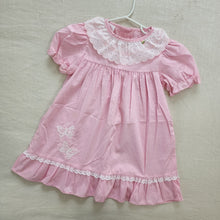 Load image into Gallery viewer, Vintage Pink Dress w/ Eyelet Bib kids 6

