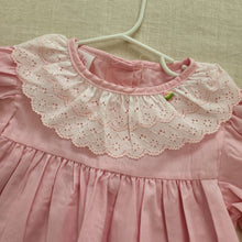 Load image into Gallery viewer, Vintage Pink Dress w/ Eyelet Bib kids 6
