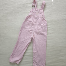 Load image into Gallery viewer, Older Oshkosh Pink Engineer Stripe Overalls 5t

