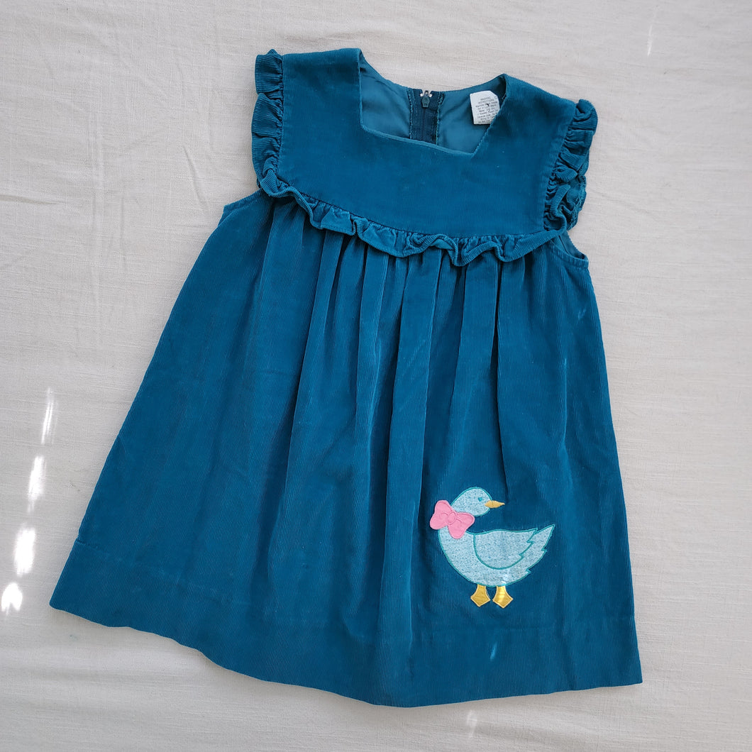 Vintage Duck Applique Dress kids 6x