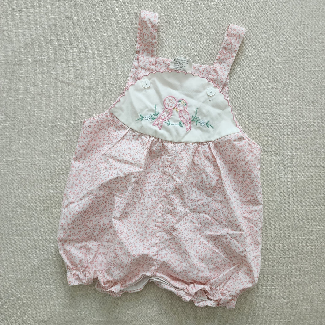 Vintage Floral Bird Bubble Romper 12 months