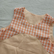 Load image into Gallery viewer, Vintage Peach Gingham Sleeveless Shirt 4t/5t
