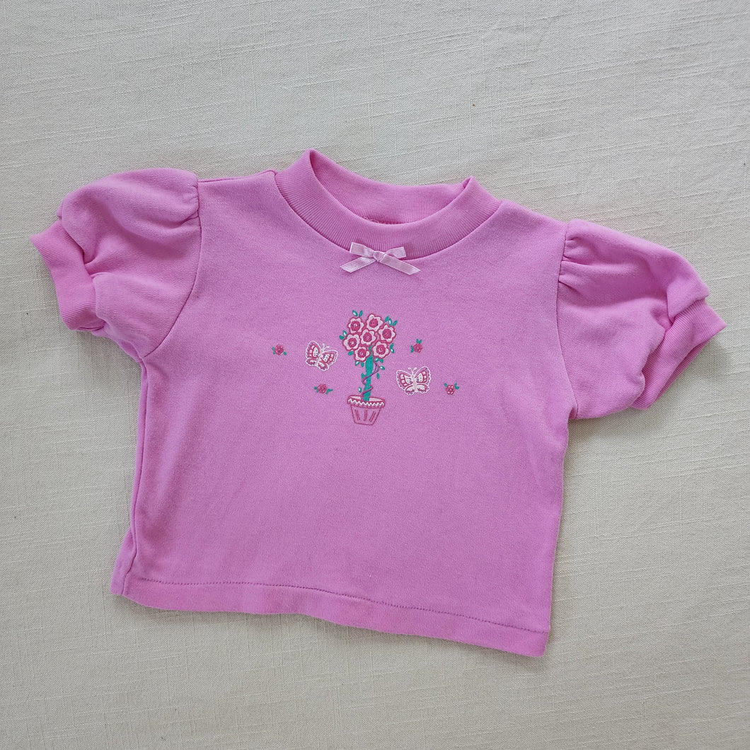 Vintage Pink Flower Pot + Butterfly Tee 12 months