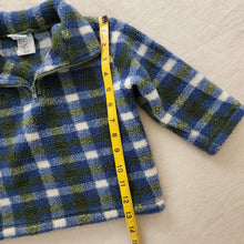 Load image into Gallery viewer, Vintage Plaid Sherpa Half Zip Sweater 24 months

