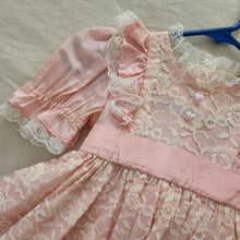 Load image into Gallery viewer, Vintage Lace Pink Full Circle Dress 4t/5t
