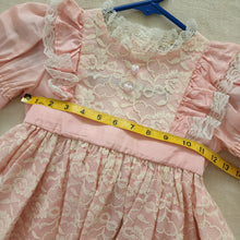 Load image into Gallery viewer, Vintage Lace Pink Full Circle Dress 4t/5t
