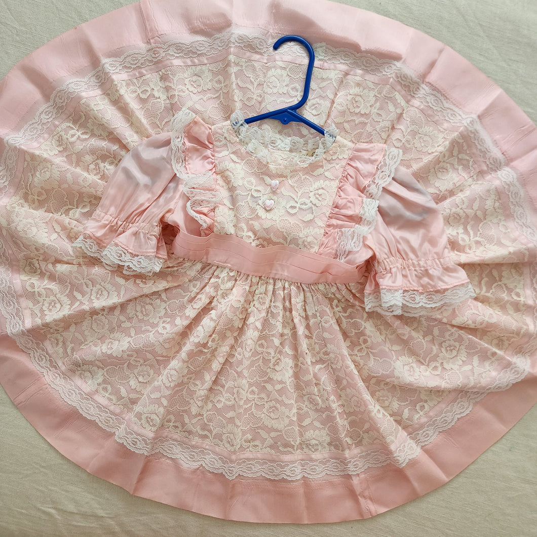 Vintage Lace Pink Full Circle Dress 4t/5t