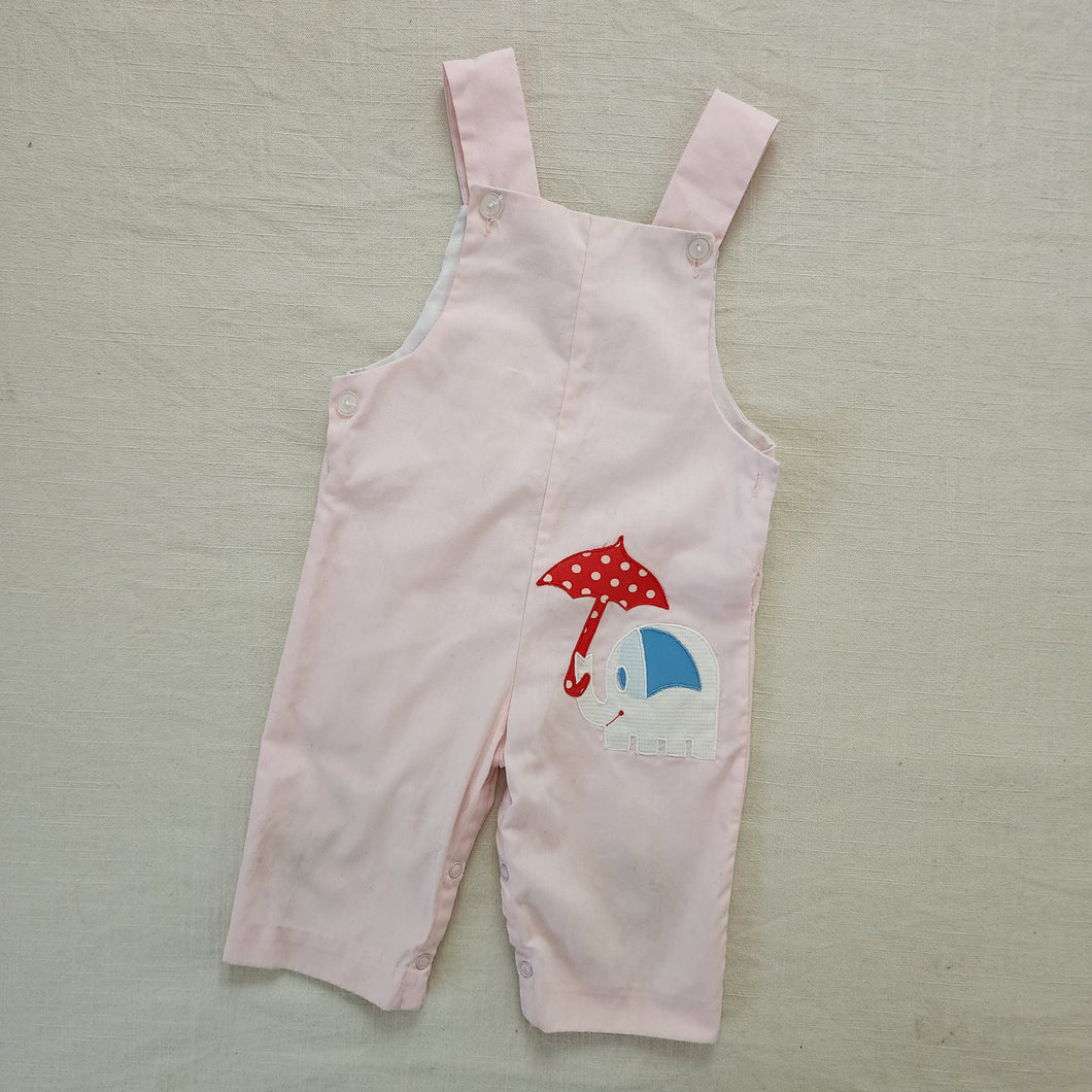 Vintage Pink Elephant Umbrella Longalls 12 months